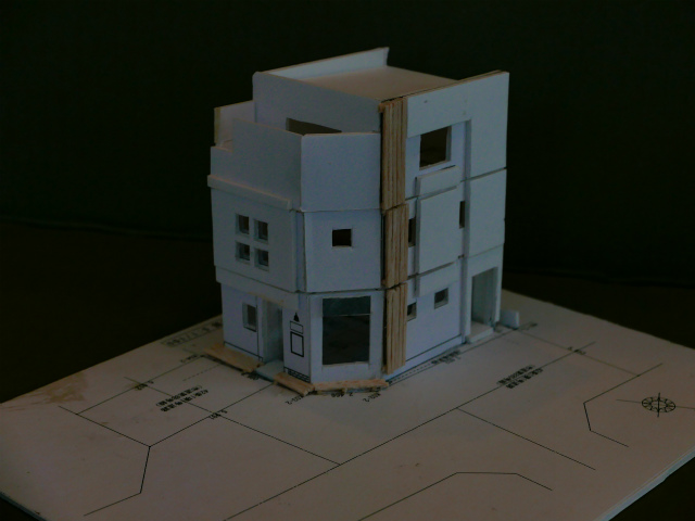 宇都宮市の美容室troop トゥループ 店舗併用木造3階建て住宅 模型 栃木県宇都宮市の注文住宅 リフォーム リノベーション ヨシダクラフト